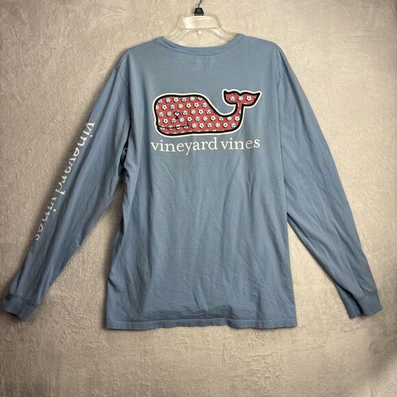 Vineyard Vines Men's Pocket Front Shirt L Blue USA Flag Martha's Vineyard - Picture 7 of 7